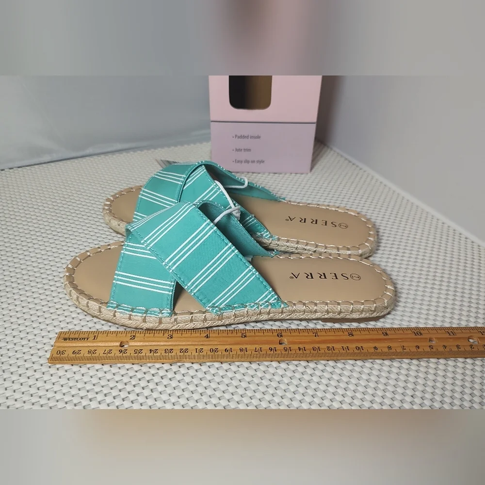 Serra Women's Size 7 Summer Sandals Blue/Green NWT